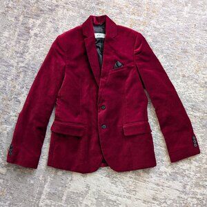 Boys H&M holiday red velvet blazer